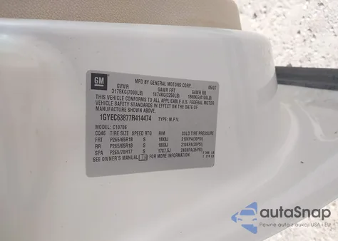 2007 Cadillac Escalade Standard из США, поврежденный, VIN 1GYEC63877R414474